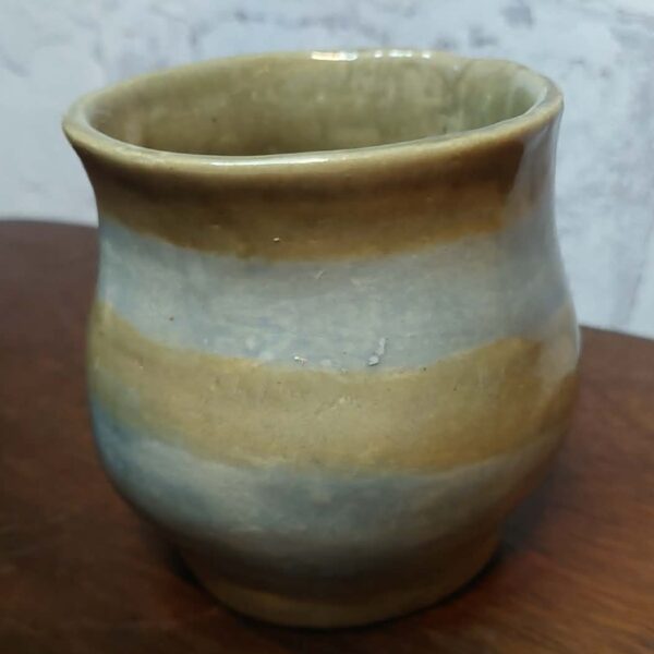 Striped Grey & Blue . Pot