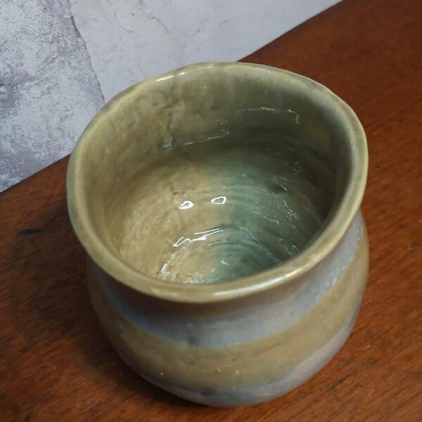 Striped Grey & Blue . Pot