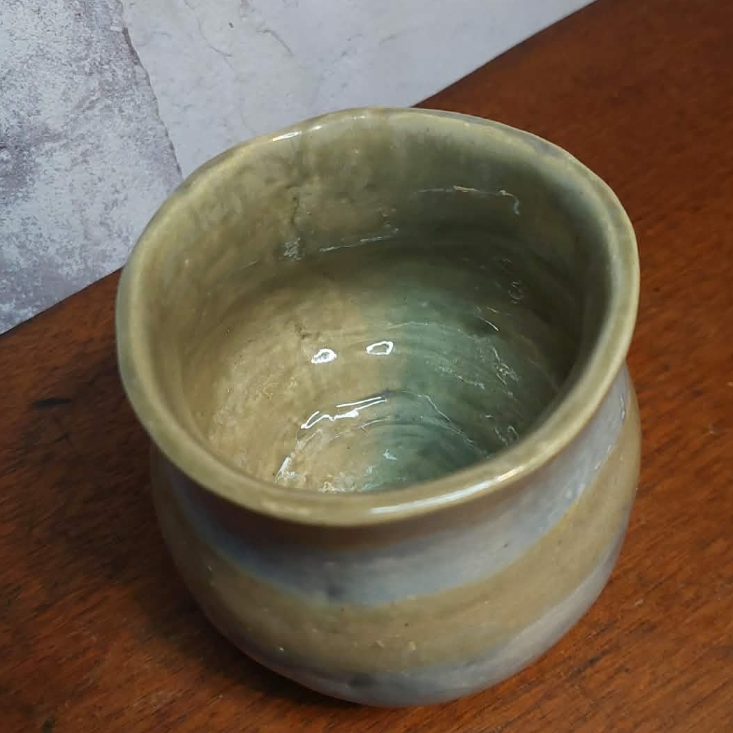 Striped Grey & Blue . Pot - Image 3