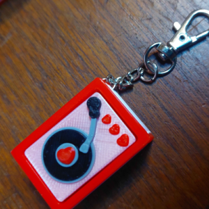 Vinyl Player Clicker Keychain